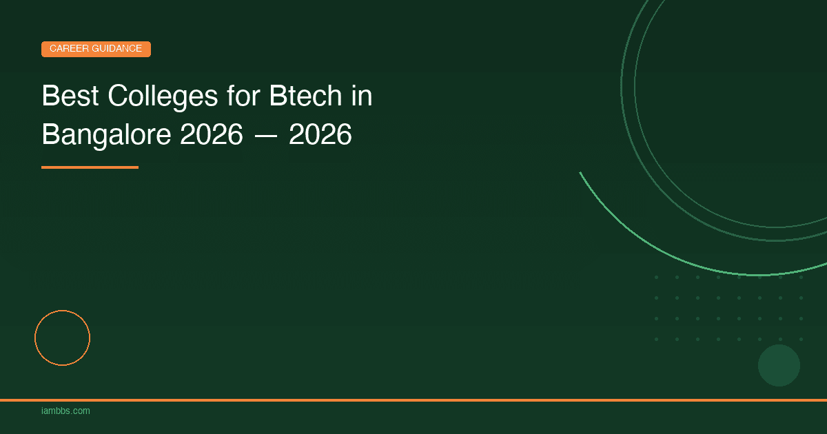 Best Colleges for Btech in Bangalore 2026 | iAMBBS