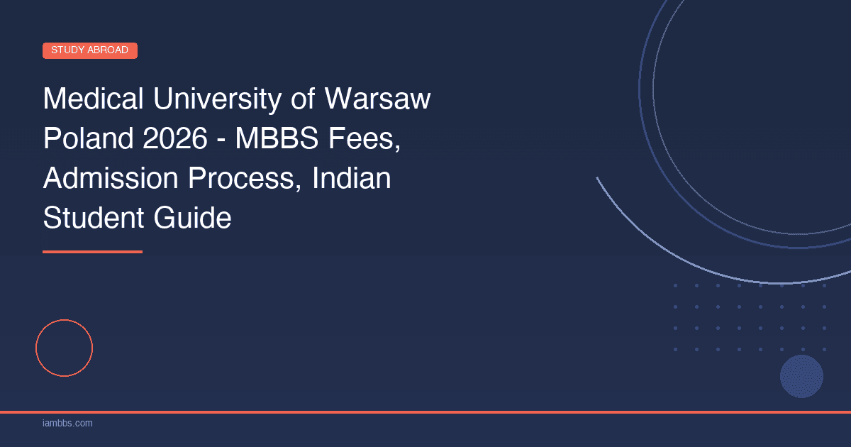 Medical University of Warsaw Poland 2026 - MBBS Fees