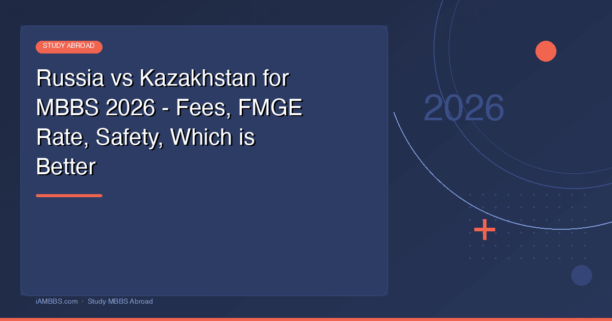 Russia vs Kazakhstan for MBBS 2026 - Fees, FMGE Rate